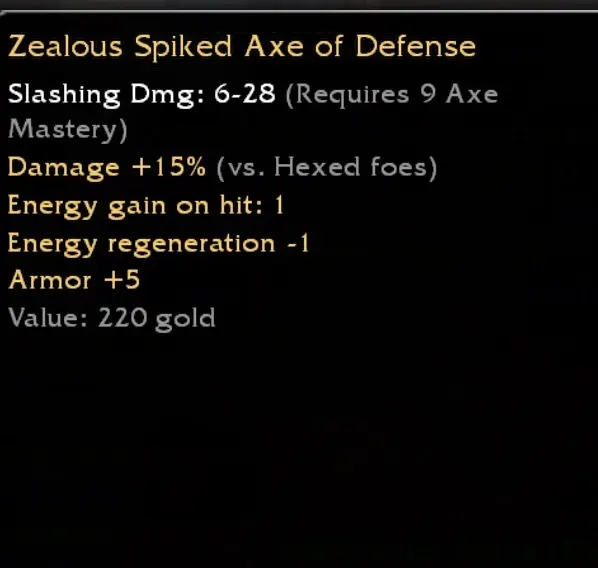 Zealous Spiked Axe of Defense